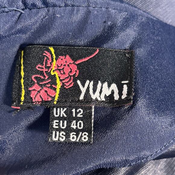 Yumi Owl Woodland Print Peter Pan Collar Dress Navy Cream Size 6/8 Forestcore - Picture 12 of 13